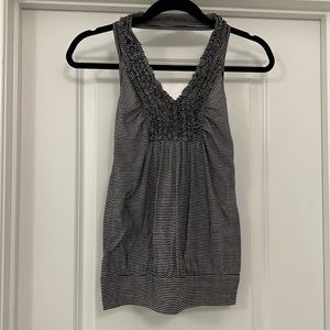 Pinstriped Halter Top with Ruffles